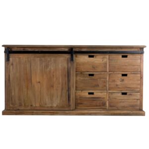 wohnli-moebel-suche-Sideboard-aus-recyceltem-Holz-mit-6-Schubladen-und-1-Schiebetuer Wohnli Möbelsuche - Sideboard aus recyceltem Holz mit 6 Schubladen und 1 Schiebetür