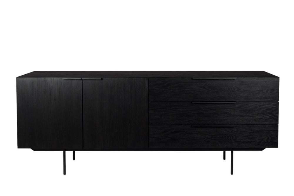 Wohnli Möbelsuche - Sideboard aus schwarzem Holz 180 cm