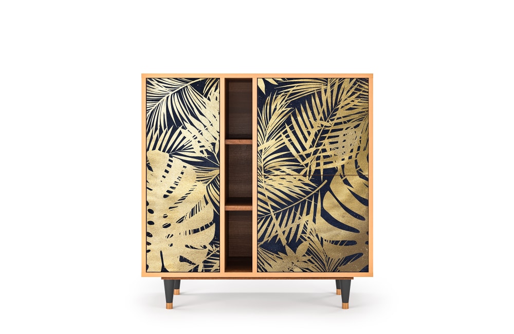 wohnli-moebel-suche-Sideboard-blau-und-gelb-mit-3-Tueren-L-94-cm Wohnli Möbelsuche - Sideboard blau und gelb mit 3 Türen L 94 cm