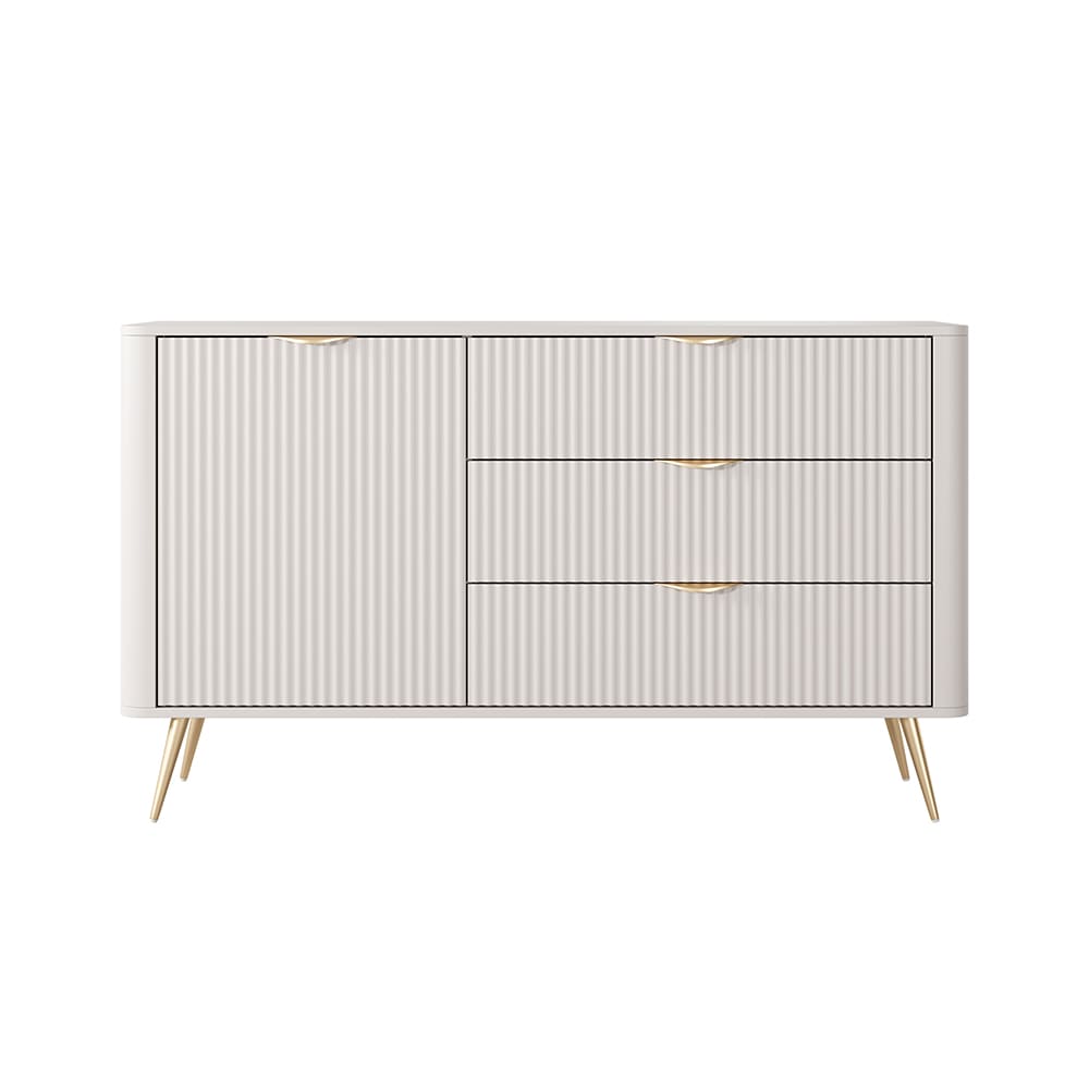 wohnli-moebel-suche-Sideboard-geriffelte-Wellenoptik-aus-MDF-138x38x81cm-beige Wohnli Möbelsuche - Sideboard