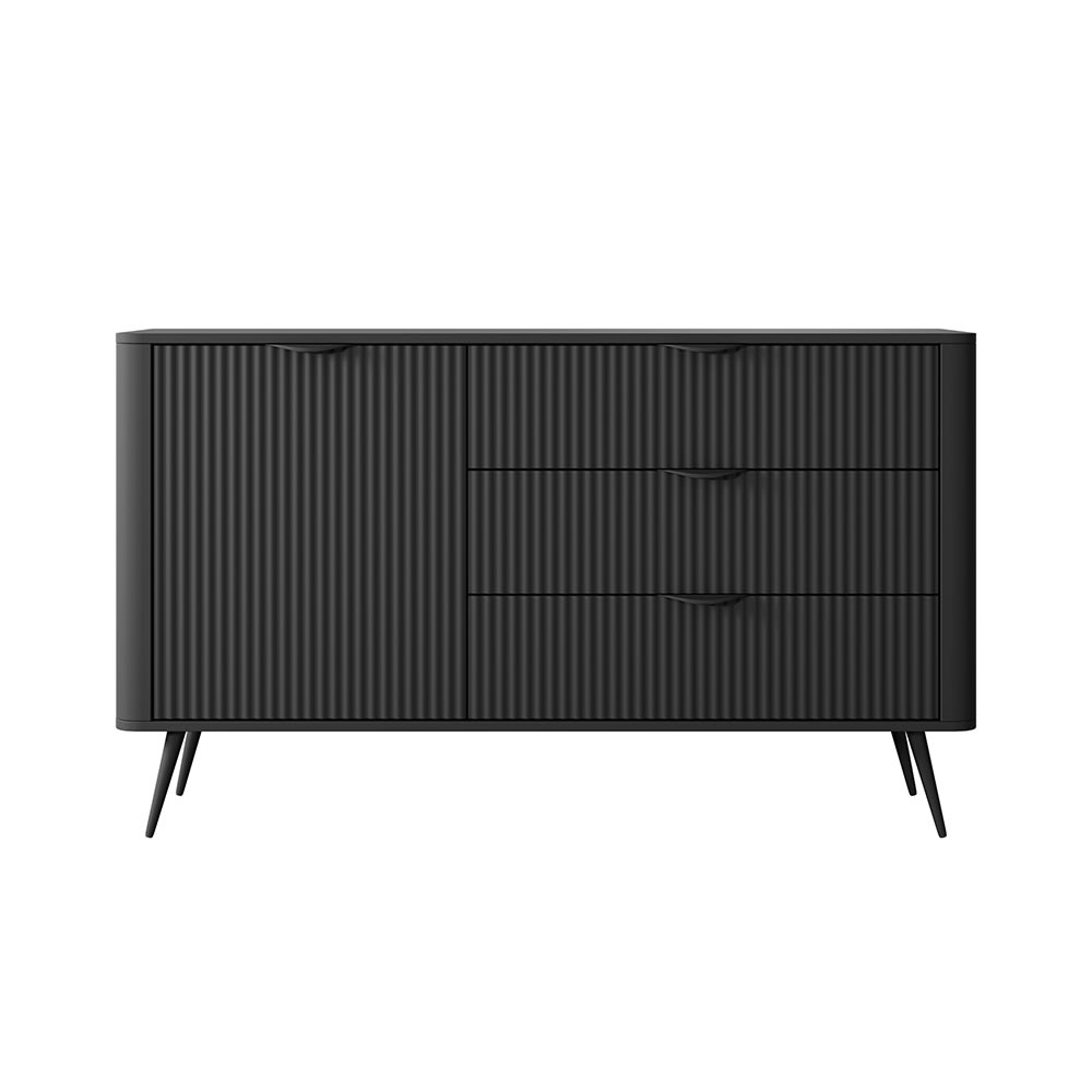 wohnli-moebel-suche-Sideboard-geriffelte-Wellenoptik-aus-MDF-138x38x81cm-schwarz Wohnli Möbelsuche - Sideboard