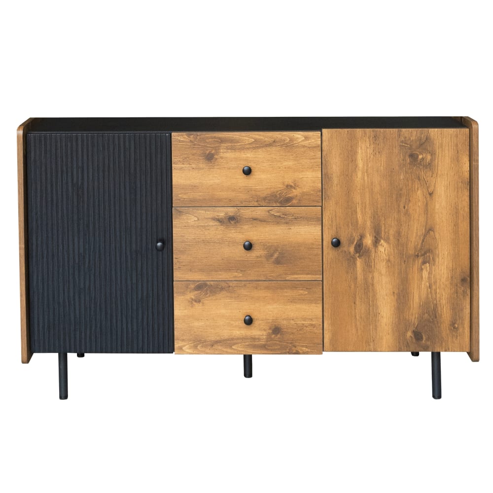 wohnli-moebel-suche-Sideboard-in-Holz-und-Schwarzoptik-2-Tueren-3-SchubladenSchwarz Wohnli Möbelsuche - Sideboard in Holz- und Schwarzoptik