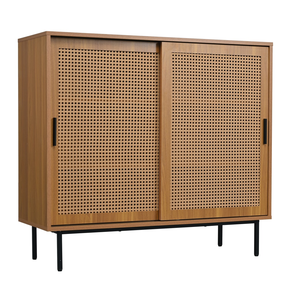 Wohnli Möbelsuche - Sideboard in Holzoptik mit 2 Rattan-Schiebetüren