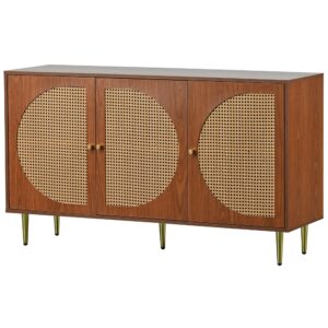 wohnli-moebel-suche-Sideboard-in-Holzoptik-mit-3-Rattantueren-Walnuss Wohnli Möbelsuche - Sideboard in Holzoptik mit 3 Rattantüren