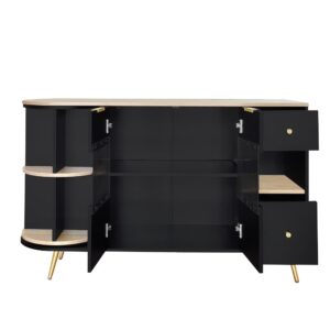 wohnli-moebel-suche-Sideboard-in-Holzoptik-mit-LED-Beleuchtung-Schwarz Wohnli Möbelsuche - Sideboard in Holzoptik mit LED-Beleuchtung