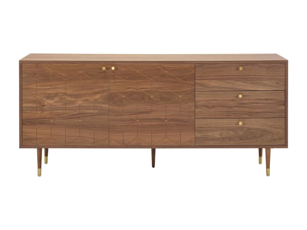 wohnli-moebel-suche-Sideboard-in-Holzoptik-naturfarben-dunkel-goldfarben Wohnli Möbelsuche - Sideboard in Holzoptik