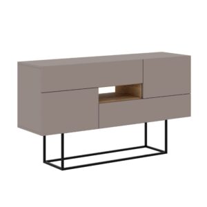 Wohnli Möbelsuche - Sideboard mit 2 Türen 2 Schubladen 1 Nische L145 cm - Braun