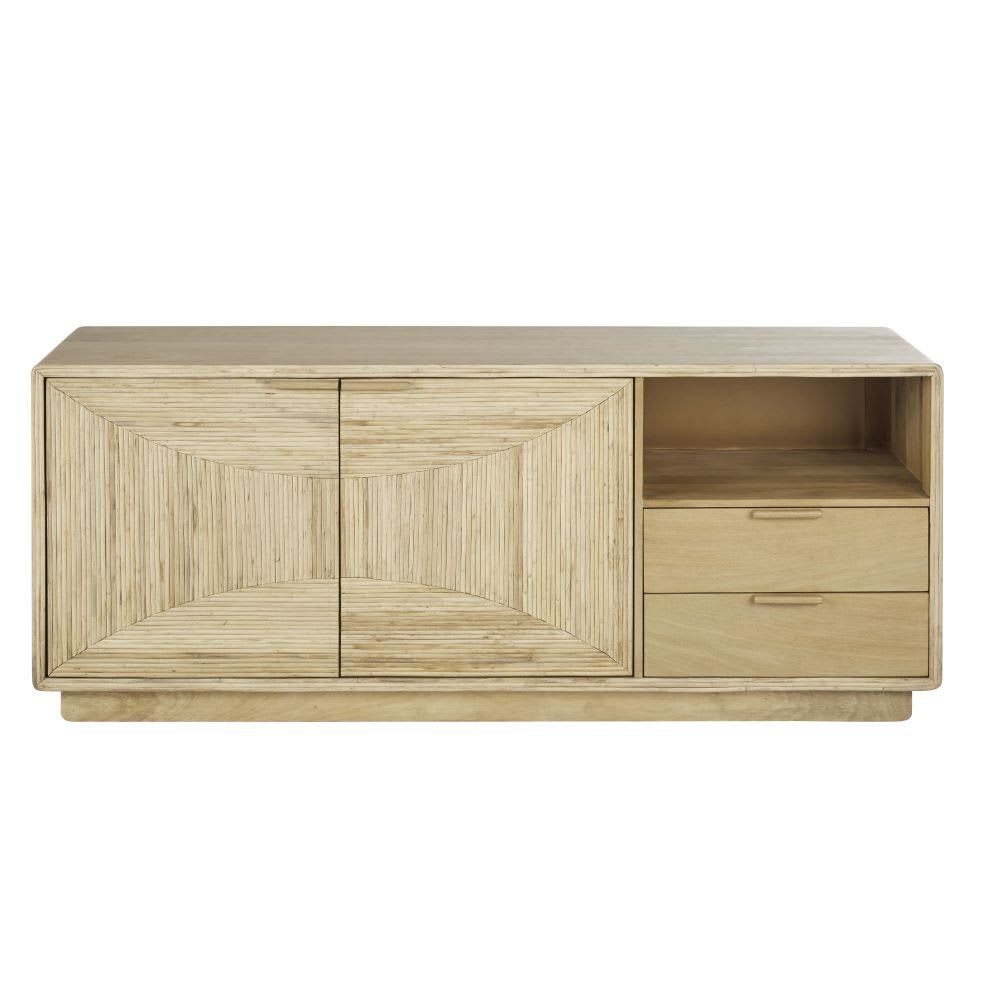 wohnli-moebel-suche-Sideboard-mit-2-Tueren-Einlegearbeiten-aus-Rattan-und-2-Schubladen Wohnli Möbelsuche - Sideboard mit 2 Türen