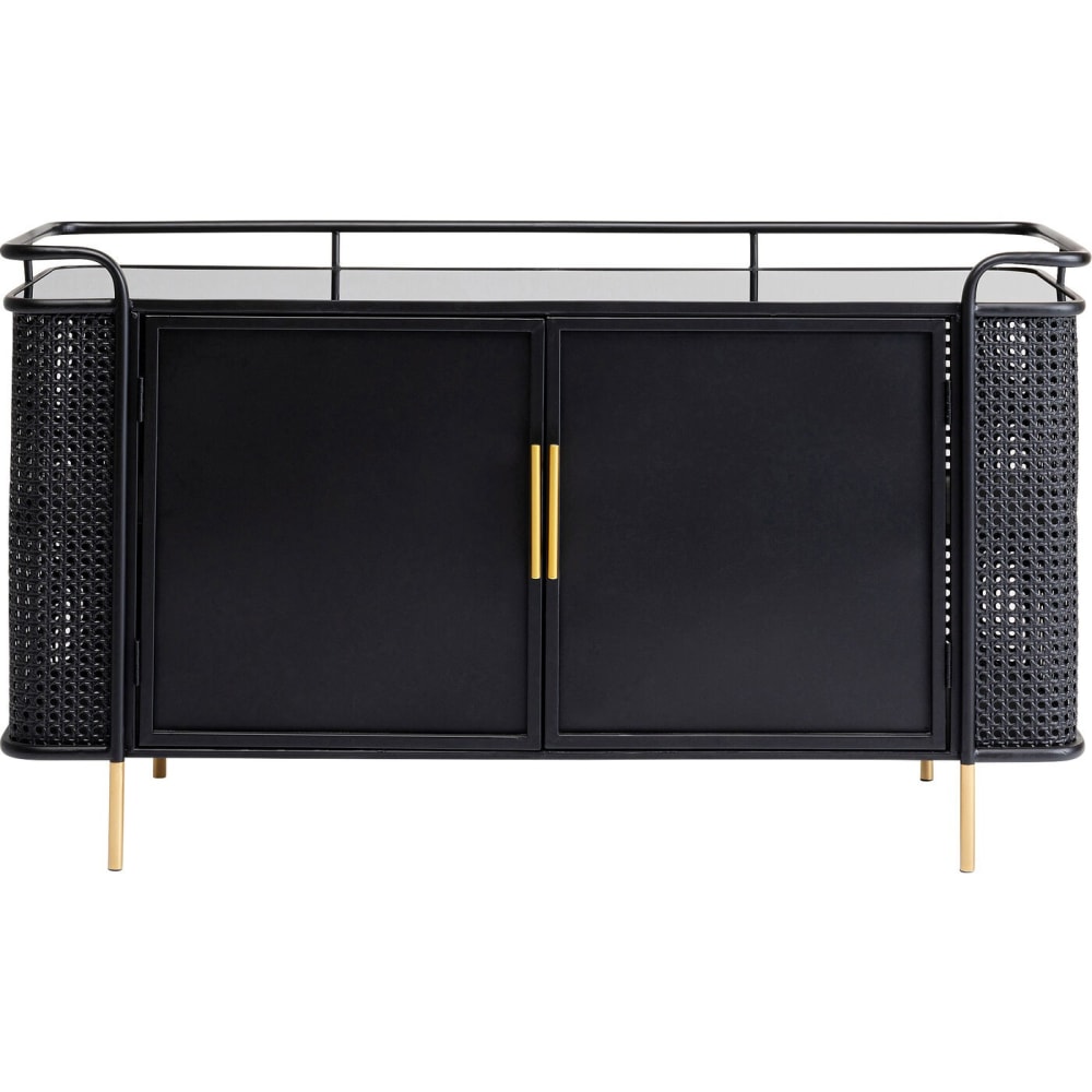 wohnli-moebel-suche-Sideboard-mit-2-Tueren-Stahl-und-Glas-schwarz Wohnli Möbelsuche - Sideboard mit 2 Türen Stahl und Glas