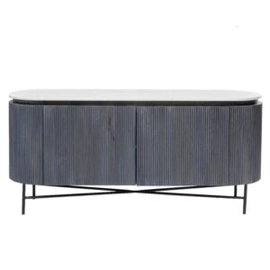 Wohnli Möbelsuche - Sideboard mit 2 Türen aus Massivholz und Marmor