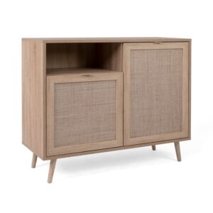 Wohnli Möbelsuche - Sideboard mit 2 Türen und 1 Fächer L101 cm - Rattan-Druck