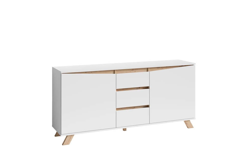 wohnli-moebel-suche-Sideboard-mit-2-Tueren-und-3-Schubkaesten-B-160-H-80-T-38-cm-weiss Wohnli Möbelsuche - Sideboard mit 2 Türen und 3 Schubkästen