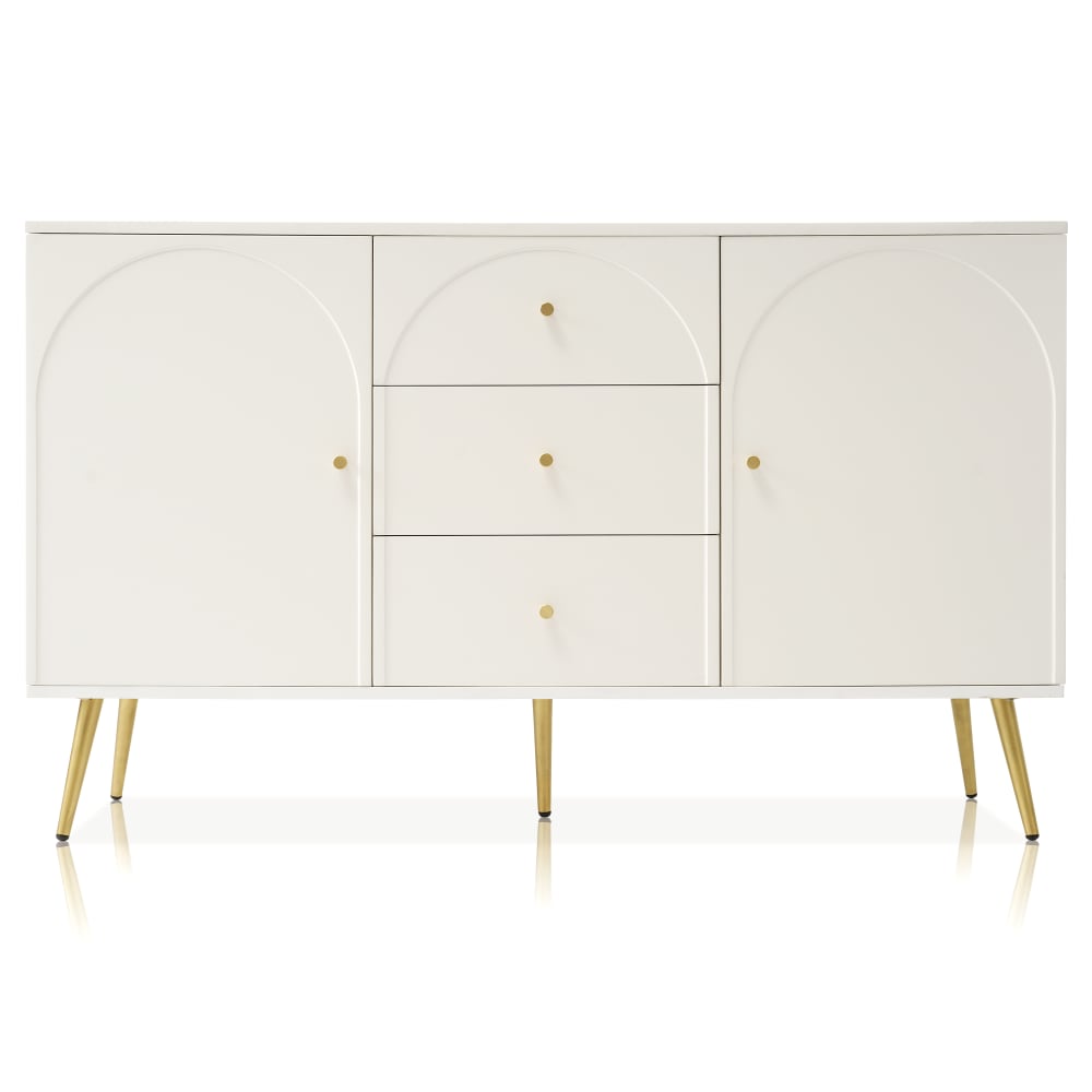 wohnli-moebel-suche-Sideboard-mit-2-Tueren-und-3-Schubladen-Griffe-Weiss Wohnli Möbelsuche - Sideboard mit 2 Türen und 3 Schubladen