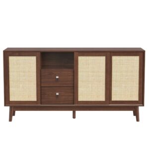 Wohnli Möbelsuche - Sideboard mit 3 Schiebetüren aus echtem Rattan
