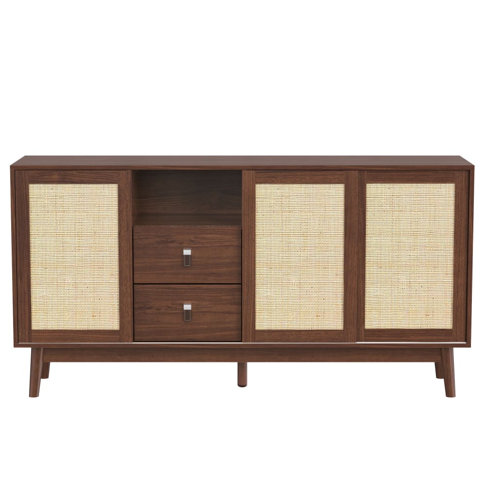 wohnli-moebel-suche-Sideboard-mit-3-Schiebetueren-aus-echtem-Rattan-Holzfarbe Wohnli Möbelsuche - Sideboard mit 3 Schiebetüren aus echtem Rattan