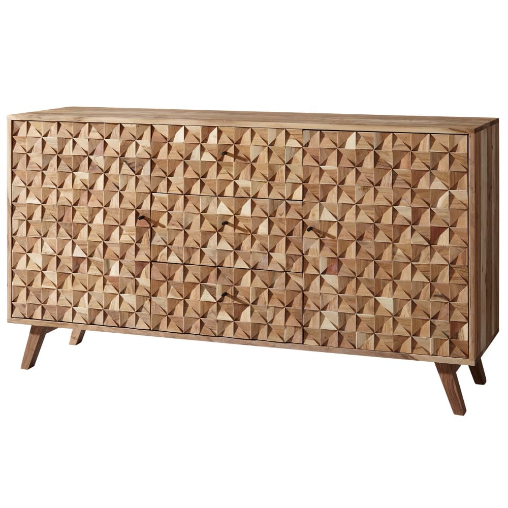 wohnli-moebel-suche-Sideboard-mit-3-Schubladen-aus-Akazie-Braun Wohnli Möbelsuche - Sideboard mit 3 Schubladen aus Akazie