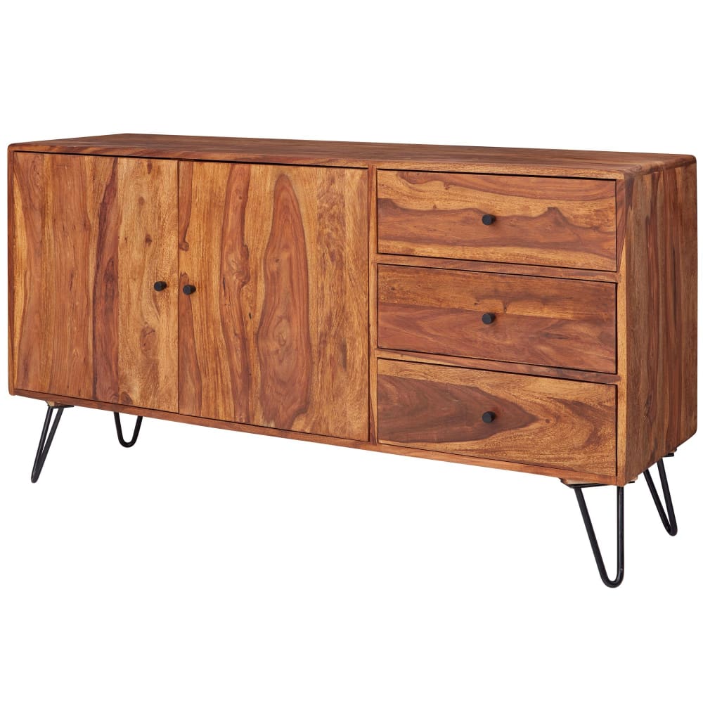 wohnli-moebel-suche-Sideboard-mit-3-Schubladen-aus-Sheesham-Braun Wohnli Möbelsuche - Sideboard mit 3 Schubladen aus Sheesham