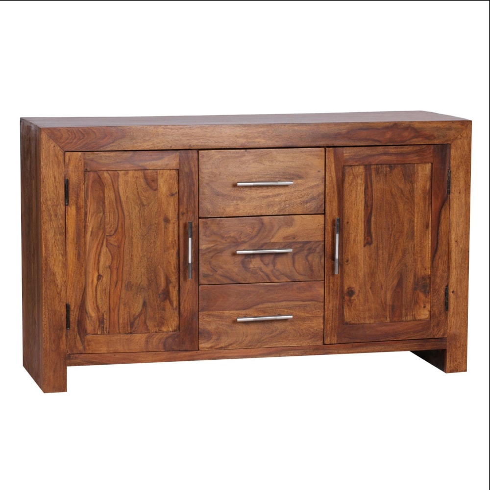 wohnli-moebel-suche-Sideboard-mit-3-Schubladen-aus-Sheesham-Braun Wohnli Möbelsuche - Sideboard mit 3 Schubladen aus Sheesham