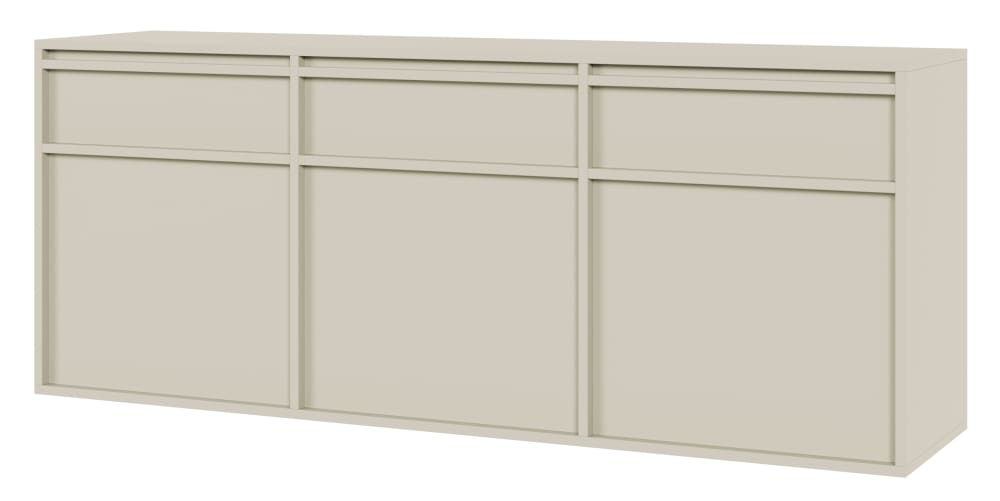 wohnli-moebel-suche-Sideboard-mit-3-Schubladen-graubeige-154-cm Wohnli Möbelsuche - Sideboard mit 3 Schubladen