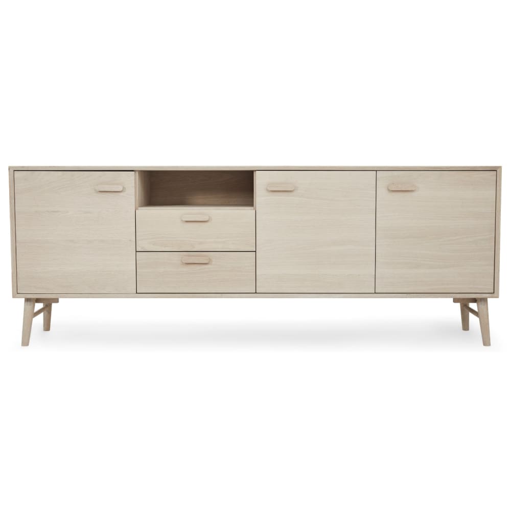wohnli-moebel-suche-Sideboard-mit-3-Tueren-2-Schubladen-aus-Massiveiche-Eichefarben Wohnli Möbelsuche - Sideboard mit 3 Türen 2 Schubladen aus Massiveiche Eichefarben