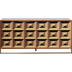 wohnli-moebel-suche-Sideboard-mit-3-Tueren-aus-Holz-mit-Front-in-3D-Optik-braun Wohnli Möbelsuche - Sideboard mit 3 Türen aus Holz mit Front in 3D-Optik