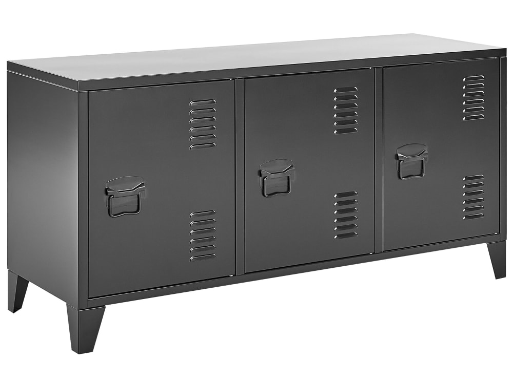 wohnli-moebel-suche-Sideboard-mit-3-Tueren-aus-Metall-schwarz Wohnli Möbelsuche - Sideboard mit 3 Türen aus Metall