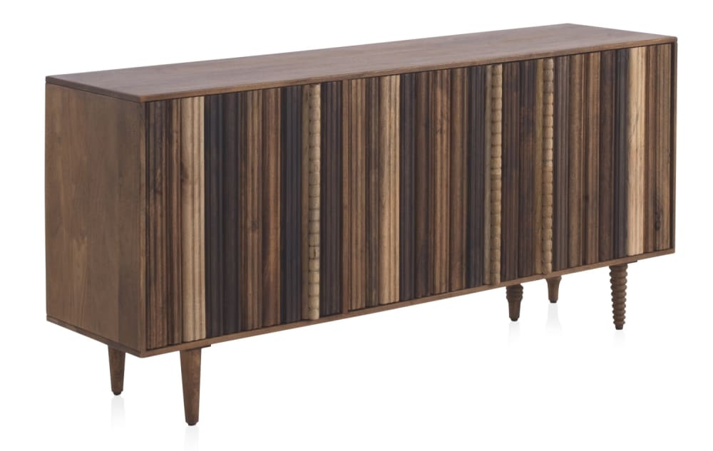 Wohnli Möbelsuche - Sideboard mit 3 Türen mehrfarbig aus massivem Akazienholz