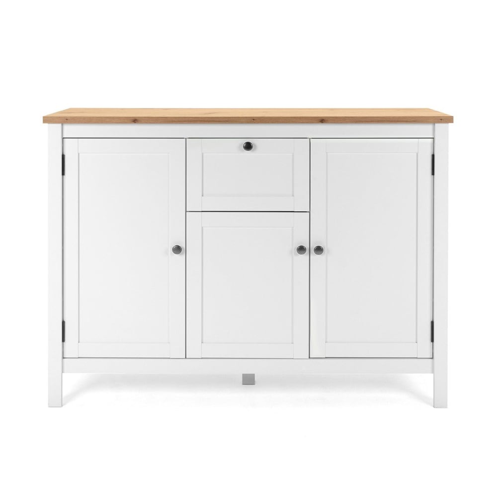 wohnli-moebel-suche-Sideboard-mit-3-Tueren-und-1-Schublade-L120-cm-Dekor-in-weiss Wohnli Möbelsuche - Sideboard mit 3 Türen und 1 Schublade L120 cm - Dekor in weiß