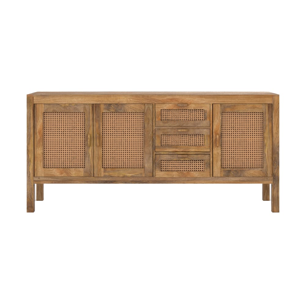 wohnli-moebel-suche-Sideboard-mit-3-Tueren-und-3-Schubladen-in-Rattangeflecht Wohnli Möbelsuche - Sideboard mit 3 Türen und 3 Schubladen in Rattangeflecht
