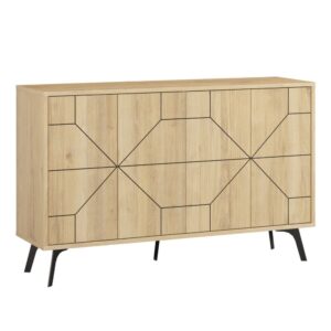 Wohnli Möbelsuche - Sideboard mit 4 Türen B123 cm - Dekor Eiche