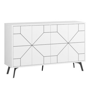 Wohnli Möbelsuche - Sideboard mit 4 Türen B123 cm - Weiß