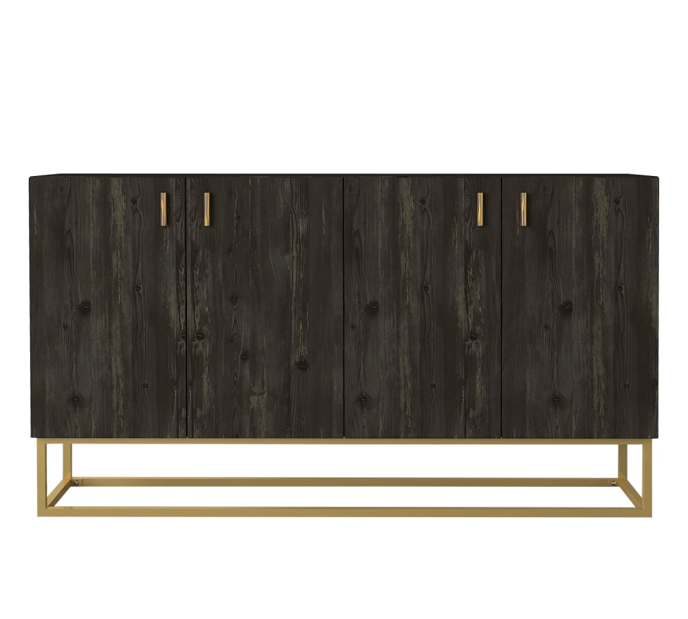 wohnli-moebel-suche-Sideboard-mit-4-Tueren-Braun-mit-goldenen-Fuessen Wohnli Möbelsuche - Sideboard mit 4 Türen
