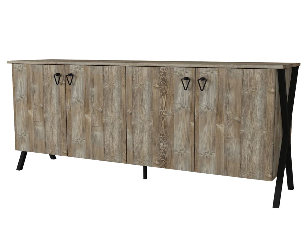 wohnli-moebel-suche-Sideboard-mit-4-Tueren-Braun-mit-goldenen-Fuessen Wohnli Möbelsuche - Sideboard mit 4 Türen