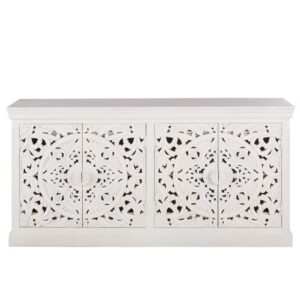 Wohnli Möbelsuche - Sideboard mit 4 Türen aus massivem geschnitztem Mangoholz