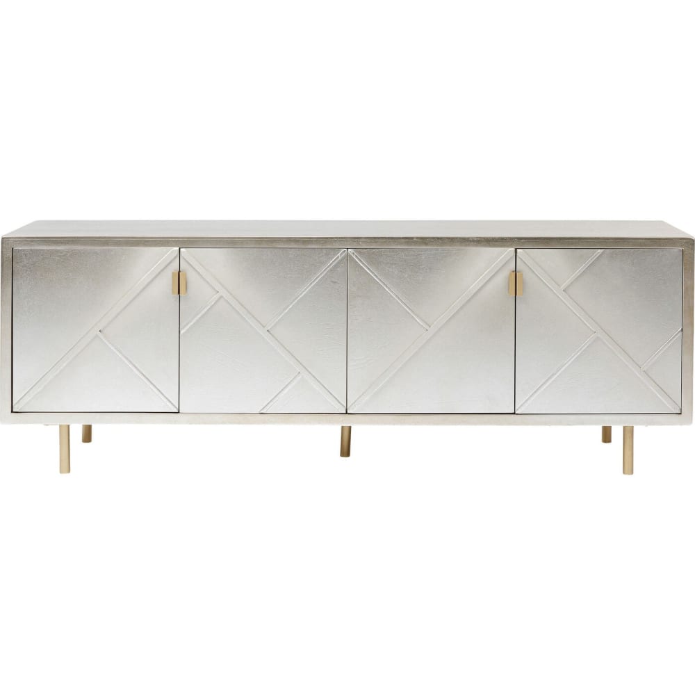 wohnli-moebel-suche-Sideboard-mit-4-Tueren-und-Metallic-Finish-aus-Holz-und-Stahl-silber Wohnli Möbelsuche - Sideboard mit 4 Türen und Metallic-Finish aus Holz und Stahl