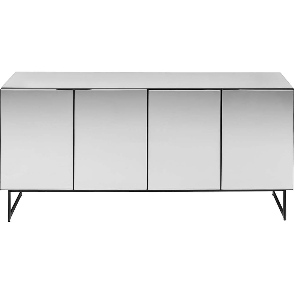 wohnli-moebel-suche-Sideboard-mit-4-tueren-aus-Spiegelglas-und-Stahl-silber Wohnli Möbelsuche - Sideboard mit 4 türen aus Spiegelglas und Stahl