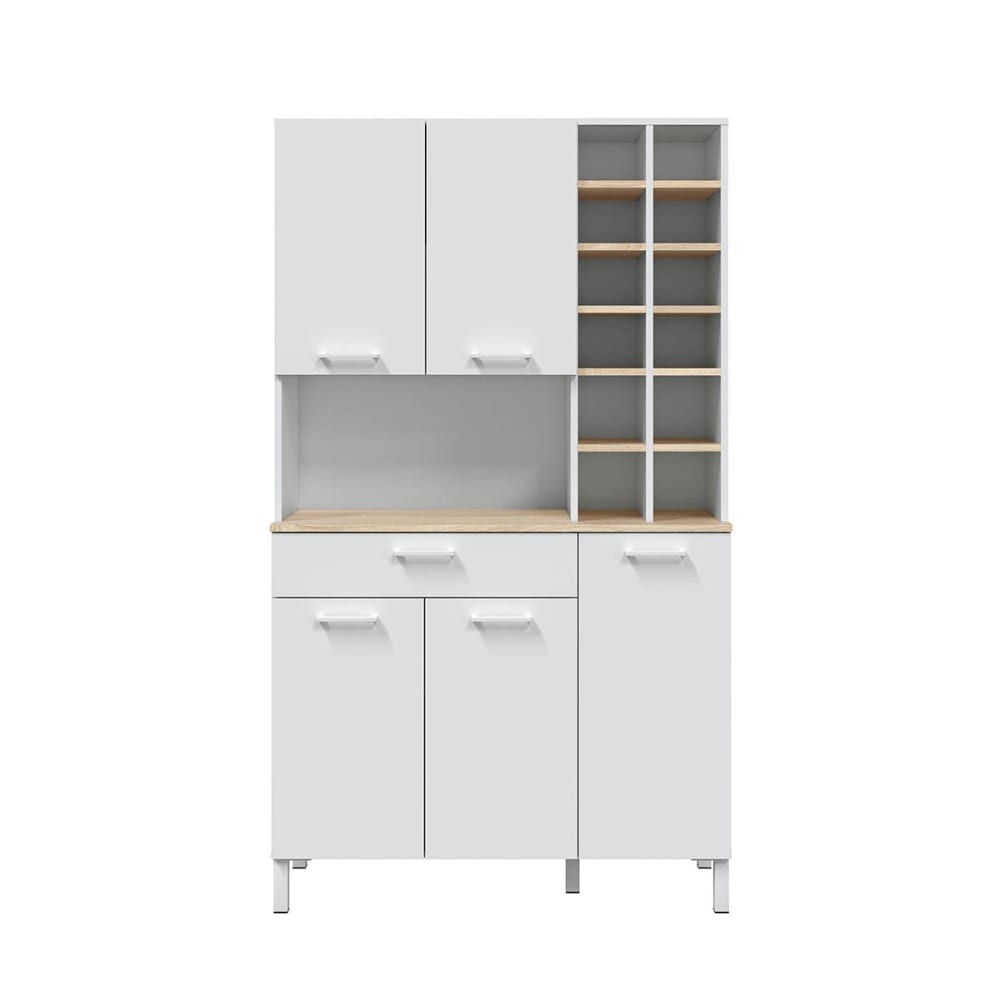 wohnli-moebel-suche-Sideboard-mit-5-Tueren-1-Schublade-H186-cm-Weiss Wohnli Möbelsuche - Sideboard mit 5 Türen