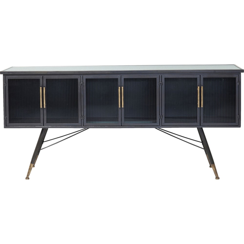 wohnli-moebel-suche-Sideboard-mit-6-Tueren-aus-Stahl-und-Glas-schwarz Wohnli Möbelsuche - Sideboard mit 6 Türen aus Stahl und Glas