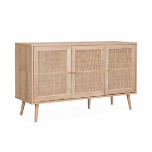 Wohnli Möbelsuche - Sideboard mit Rattangeflecht  2 Ebenen - 3 Türen