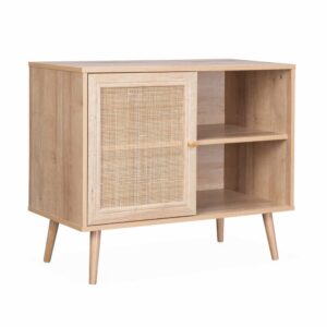 Wohnli Möbelsuche - Sideboard mit Rattangeflecht Skandinavische Zirkelbeine
