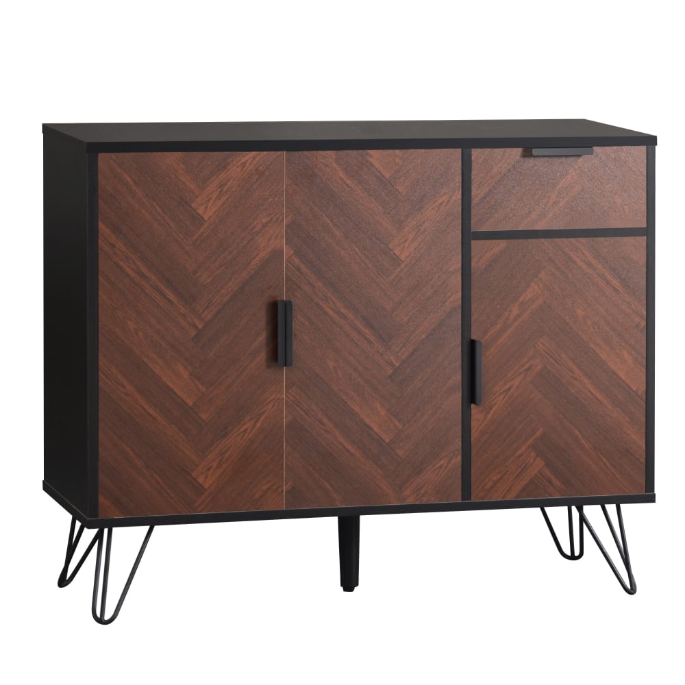 Wohnli Möbelsuche - Sideboard mit Schublade aus Dunklem Holz und Schwarzem Effekt