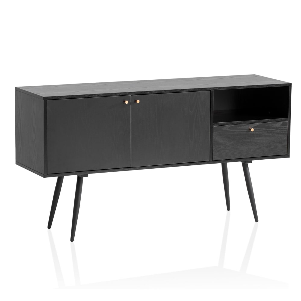 wohnli-moebel-suche-Sideboard-mit-Schublade-aus-MDF-Schwarz Wohnli Möbelsuche - Sideboard mit Schublade aus MDF