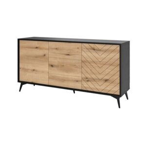 wohnli-moebel-suche-Sideboard-mit-Tueren-Schubladen-aus-Holz153x39x76cm-schwarz-Eiche Wohnli Möbelsuche - Sideboard mit Türen & Schubladen aus Holz