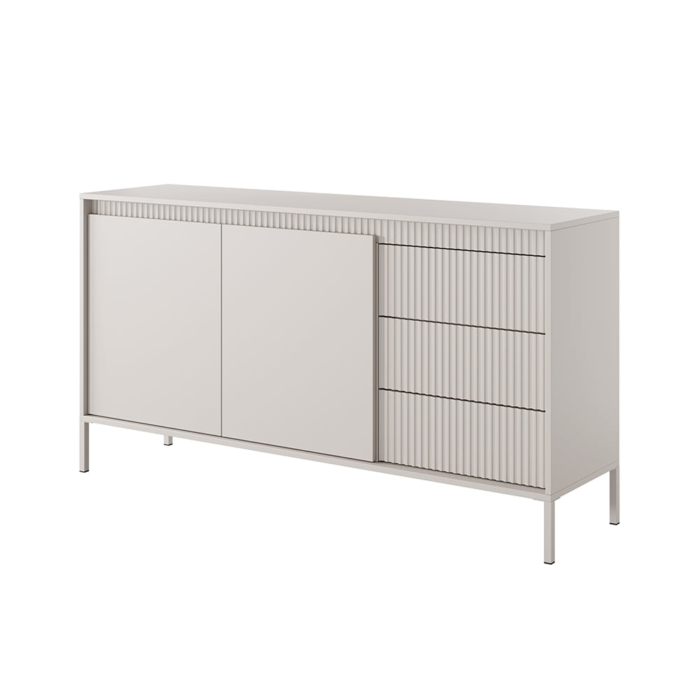 wohnli-moebel-suche-Sideboard-mit-Tueren-Schubladen-aus-MDF-154x40x82cm-beige Wohnli Möbelsuche - Sideboard mit Türen & Schubladen aus MDF