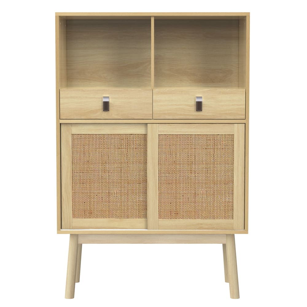 wohnli-moebel-suche-Sideboard-mit-Tueren-aus-Rattan-2-Schubladen-Holzfarbe Wohnli Möbelsuche - Sideboard mit Türen aus Rattan