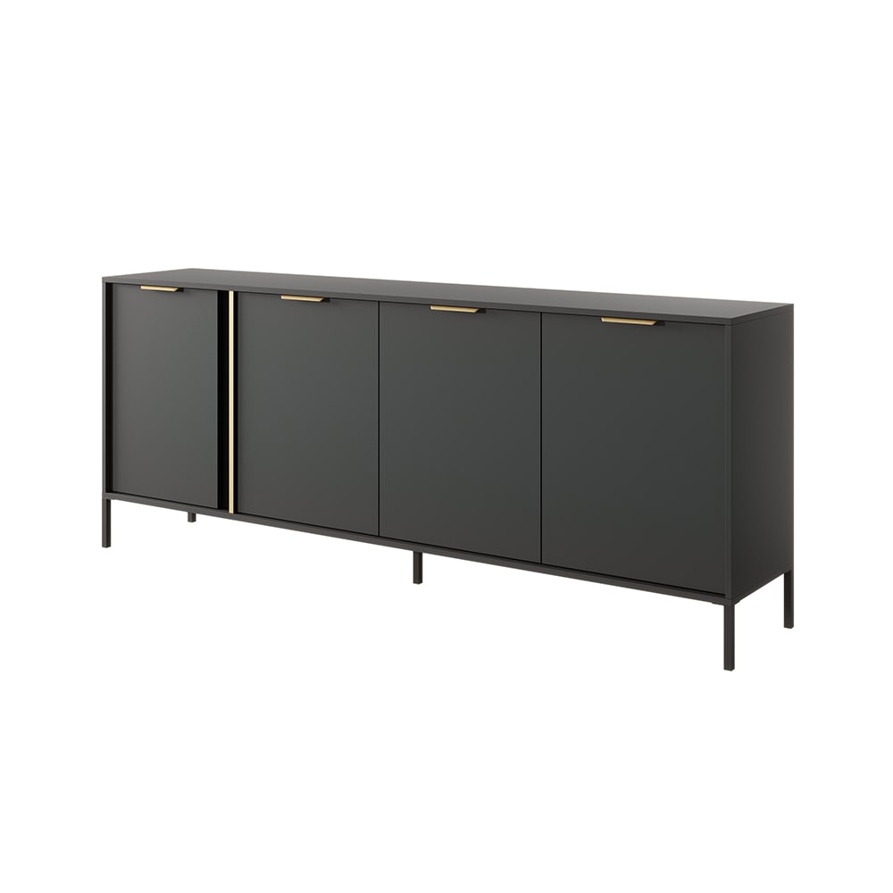 wohnli-moebel-suche-Sideboard-mit-Tueren-aus-Spanplatte-anthrazitgold-2029x395x814cm Wohnli Möbelsuche - Sideboard mit Türen aus Spanplatte