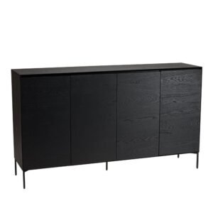 wohnli-moebel-suche-Sideboard-schwarz-4-Tueren-6-Regale-Fuesse-Metall-schwarz Wohnli Möbelsuche - Sideboard schwarz 4 Türen 6 Regale Füße Metall schwarz