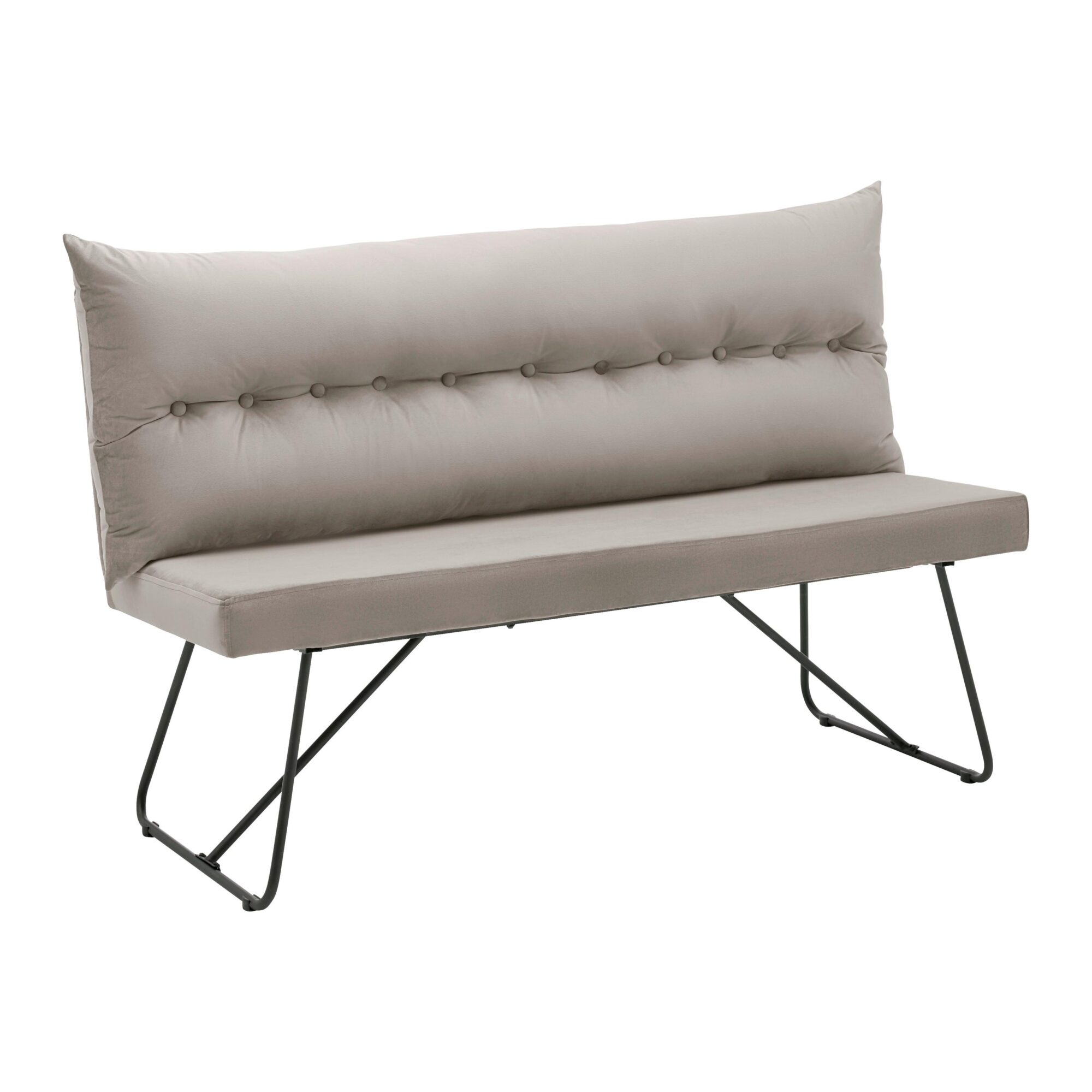wohnli-moebel-suche-Sitzbank-Bono-Beige-Samt-Gepolstert Wohnli Möbelsuche - Sitzbank Bono Beige Samt Gepolstert