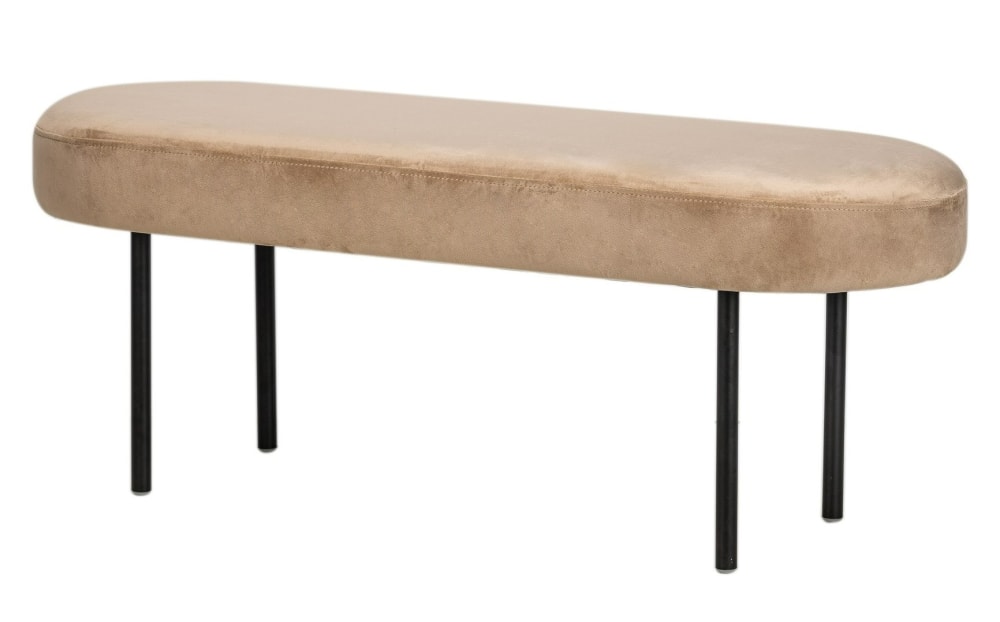 wohnli-moebel-suche-Sitzbank-aus-Metall-und-Samt-Beige Wohnli Möbelsuche - Sitzbank aus Metall und Samt Beige
