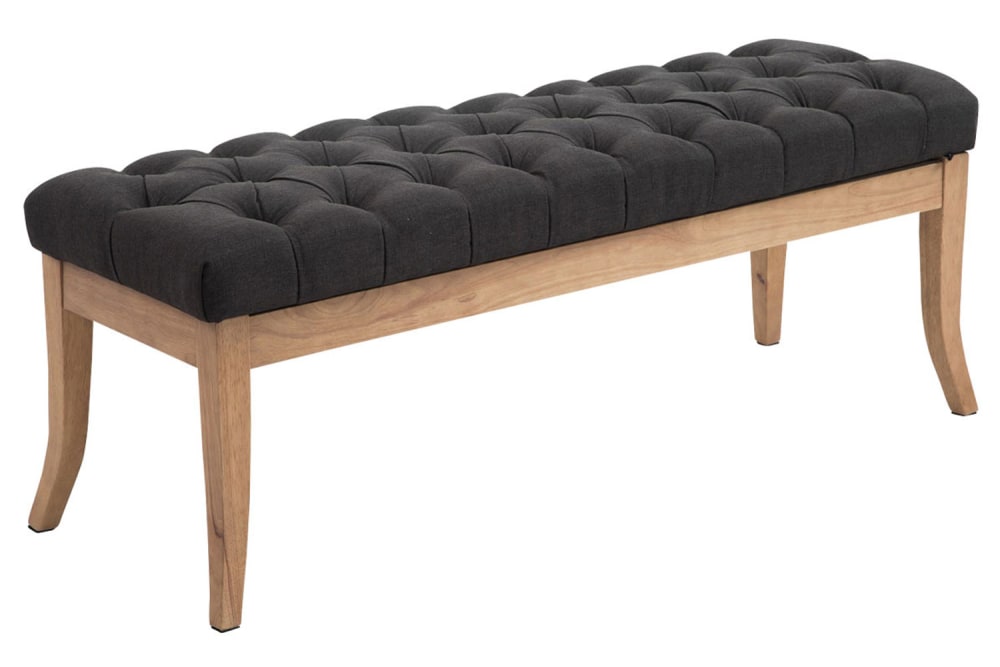 Wohnli Möbelsuche - Sitzbank mit Holzgestell Polster aus Stoff dunkelgrau